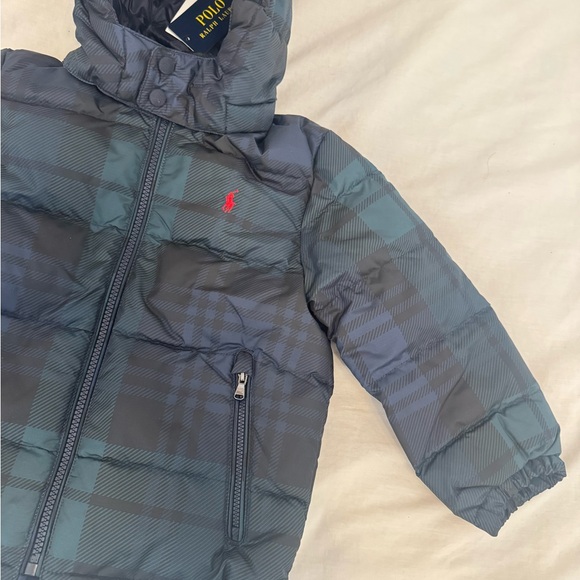 NWT Polo Ralph Lauren Boys plaid puffer jacket 4T - Picture 2 of 6
